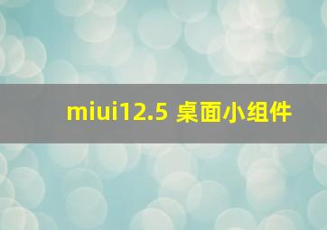 miui12.5 桌面小组件